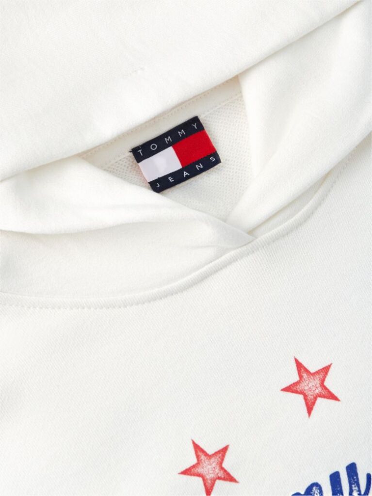 Άσπρο Hoody Σε Γραμμή Boxy Και Λογότυπο Στην Πλάτη  Γυναίκες