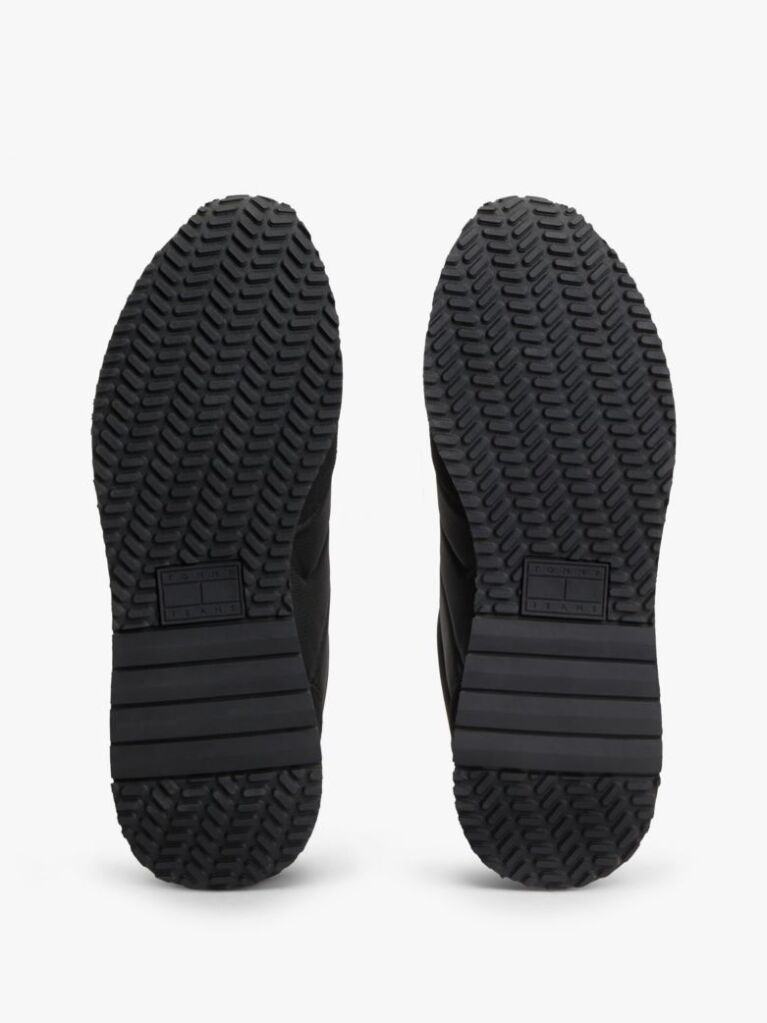 Black Suede Mixed Texture Trainers  Men