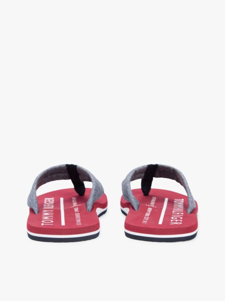Multi Pure Linen Chambray Jacquard Flip-Flops  Men