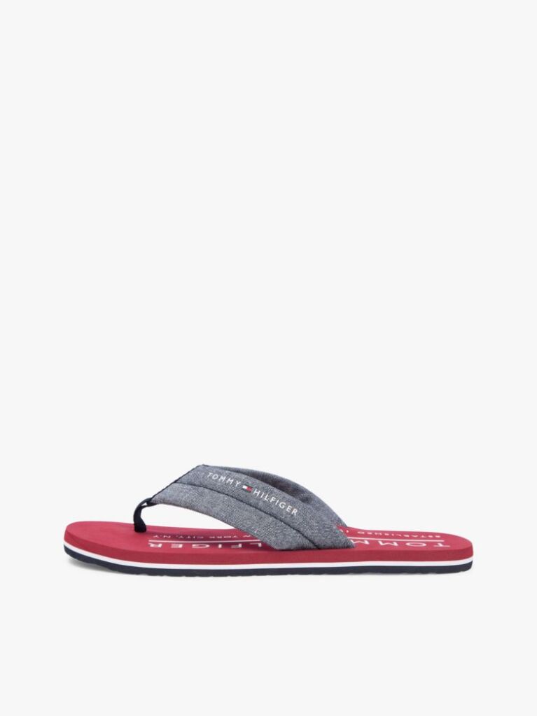 Multi Pure Linen Chambray Jacquard Flip-Flops  Men