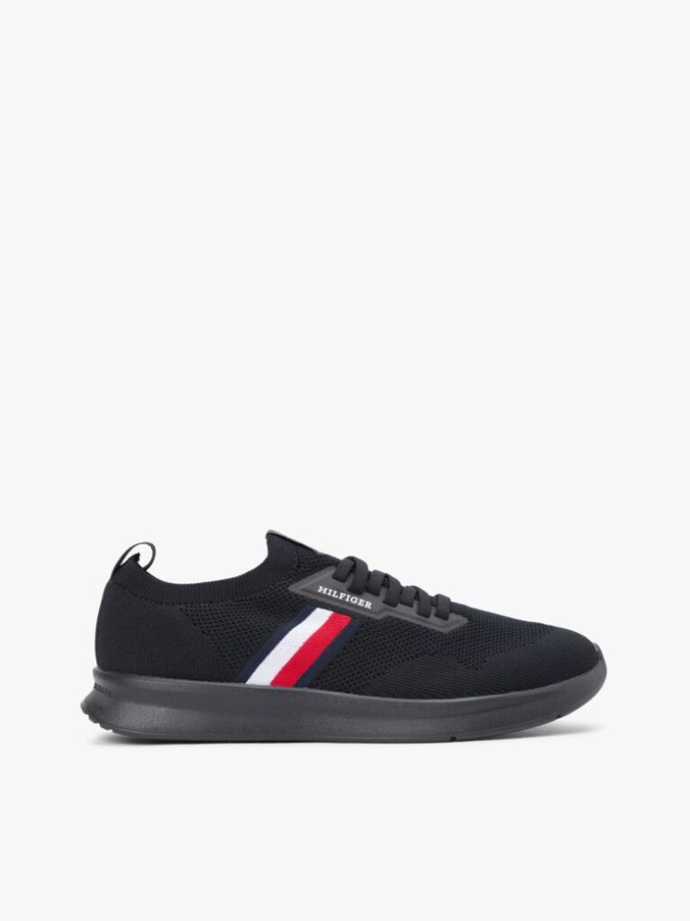 Black Hilfiger Monotype Lightweight Knit Trainers  Men