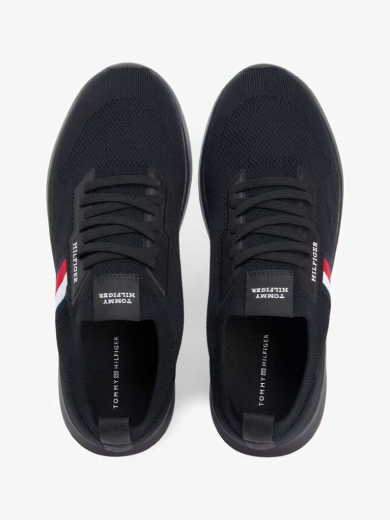 Black Hilfiger Monotype Lightweight Knit Trainers  Men