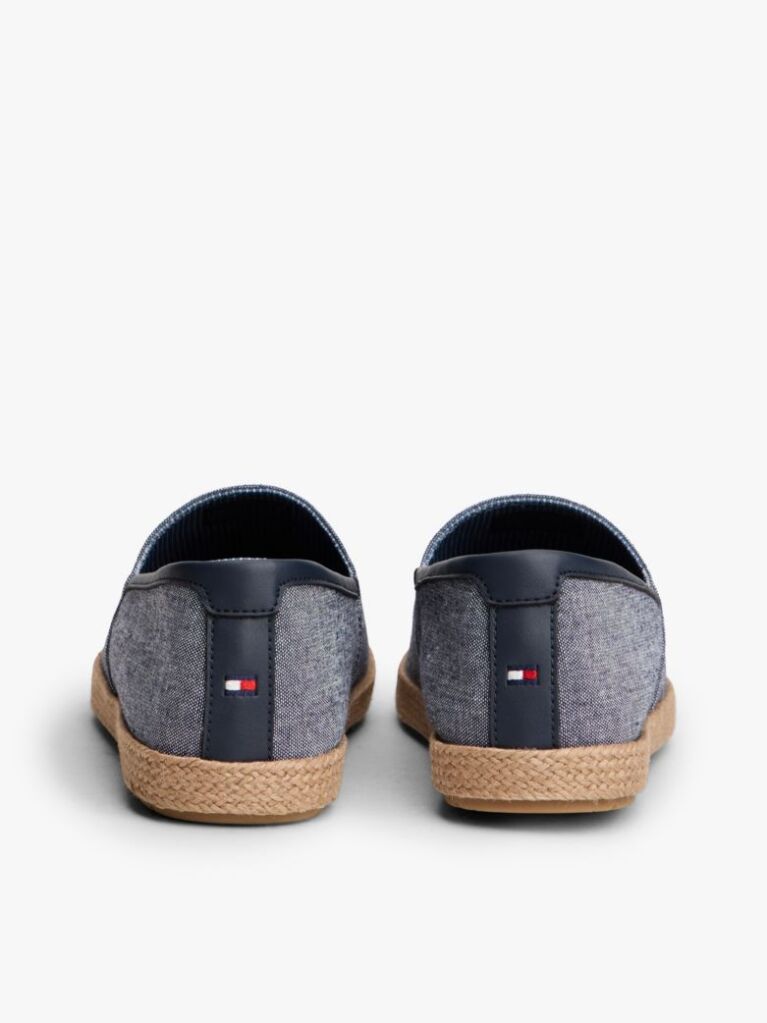 Blue Linen Chambray Espadrilles  Men