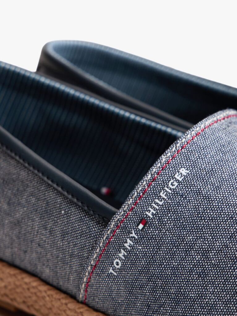 Blue Linen Chambray Espadrilles  Men