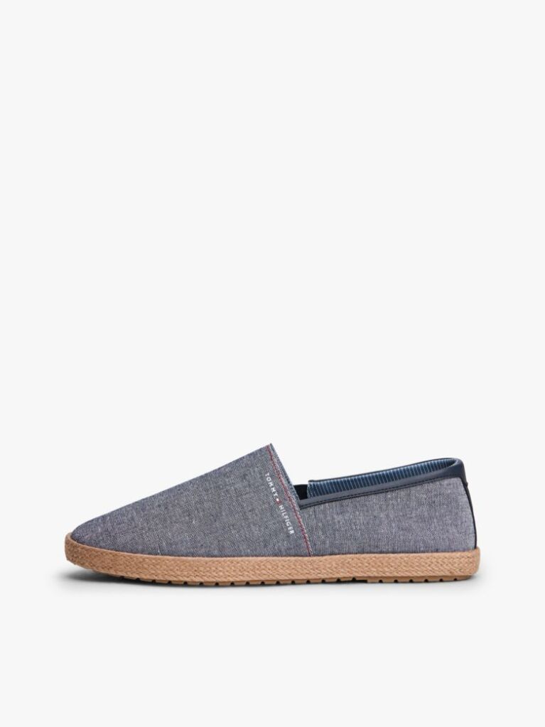Blue Linen Chambray Espadrilles  Men