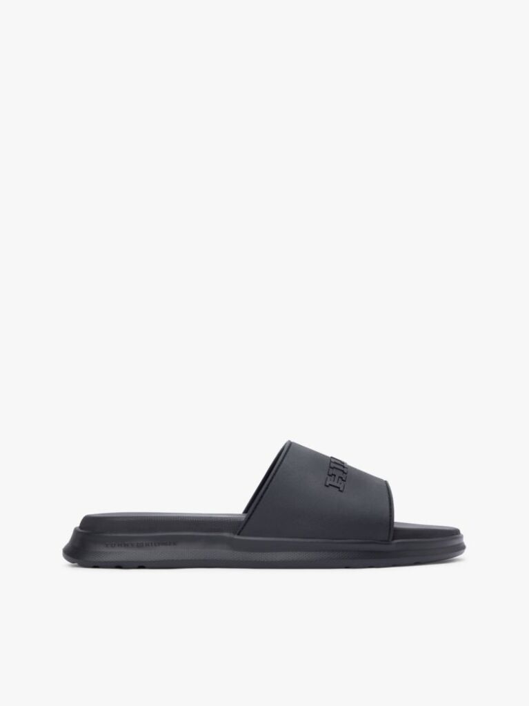 Black Hilfiger Monotype Pool Slides  Men