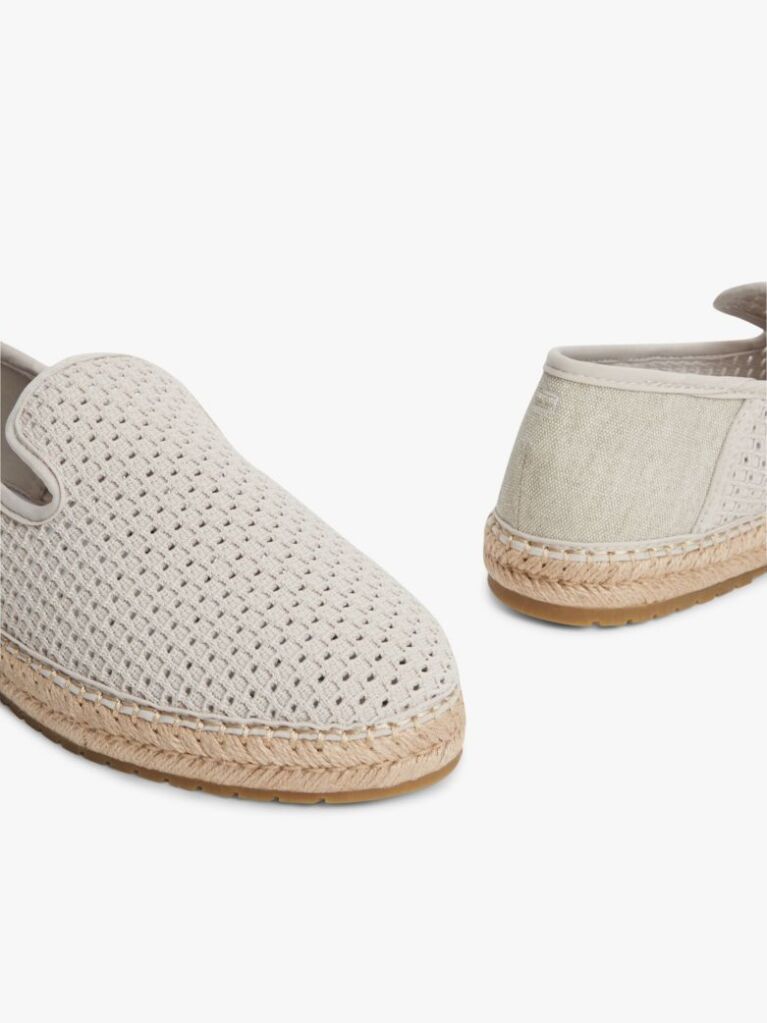 Beige Knit Flexible Espadrilles  Men