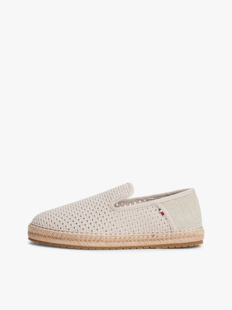 Beige Knit Flexible Espadrilles  Men
