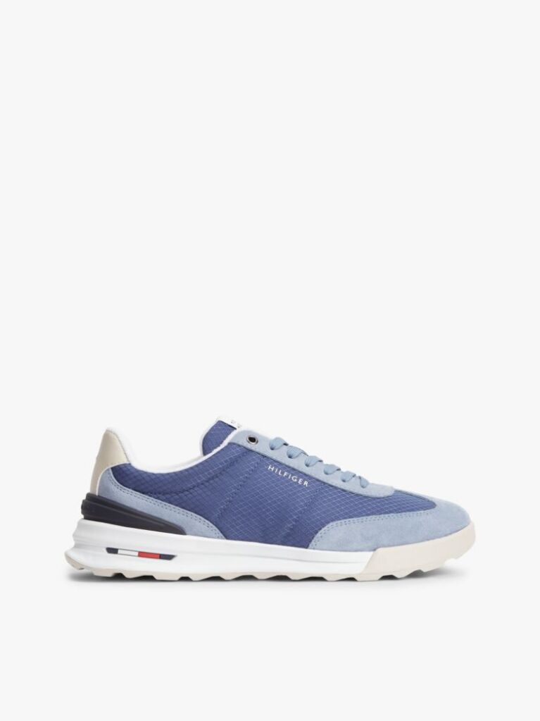 Μπλε Ρετρό Sneakers Με Μίξη Υφών Και Chunky Σόλα  Άνδρες