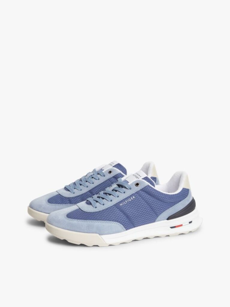 Μπλε Ρετρό Sneakers Με Μίξη Υφών Και Chunky Σόλα  Άνδρες