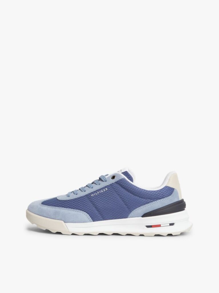 Μπλε Ρετρό Sneakers Με Μίξη Υφών Και Chunky Σόλα  Άνδρες