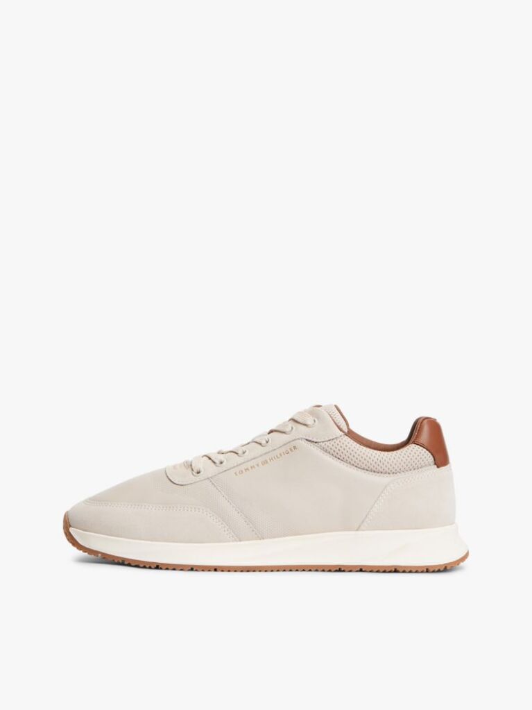 Μπεζ Σουέτ Sneakers Με Μίξη Υφών  Άνδρες
