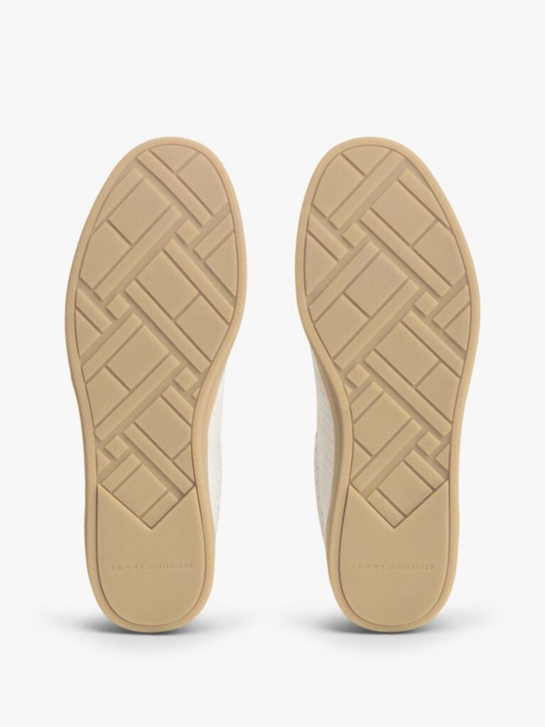 Άσπρο Δερμάτινα Sneakers Με Cutout Σχέδιο  Άνδρες