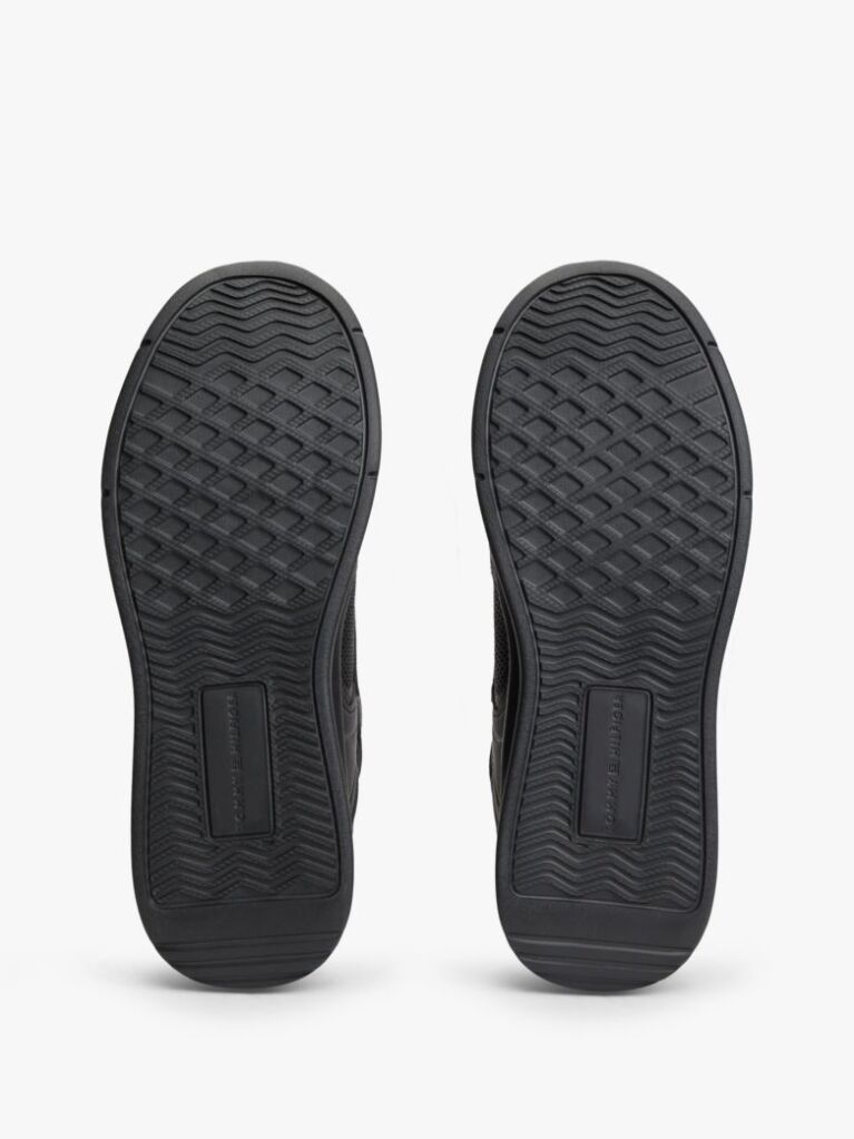 Black Lightweight Mixed Texture Trainers  Men