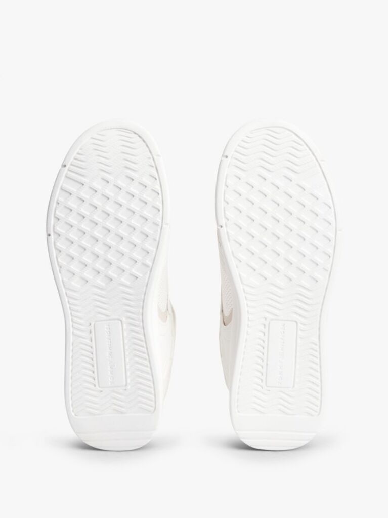 White Lightweight Mixed Texture Trainers  Men