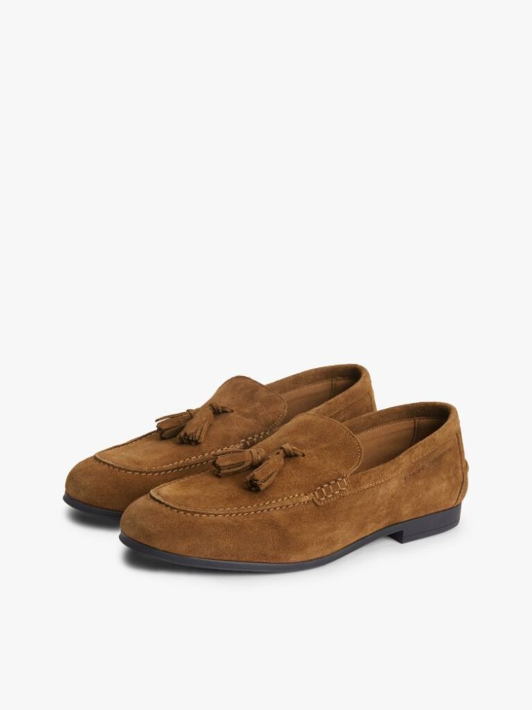 Καφέ Σουέτ Loafers Με Λογότυπο Και Tassel  Άνδρες