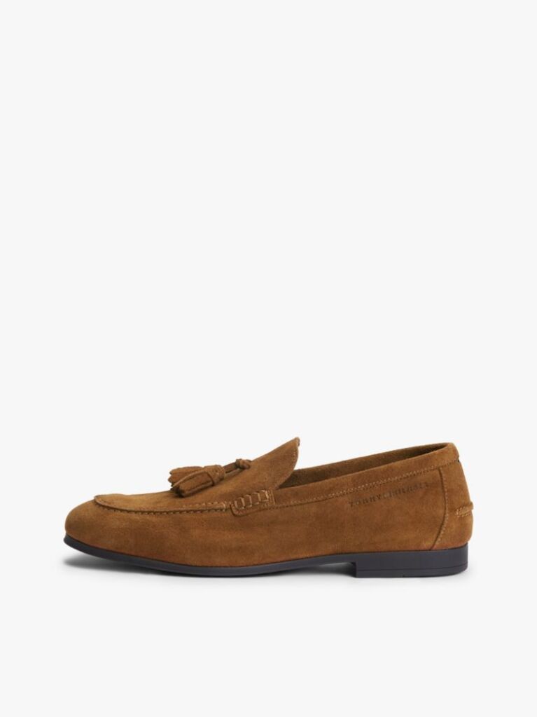 Καφέ Σουέτ Loafers Με Λογότυπο Και Tassel  Άνδρες