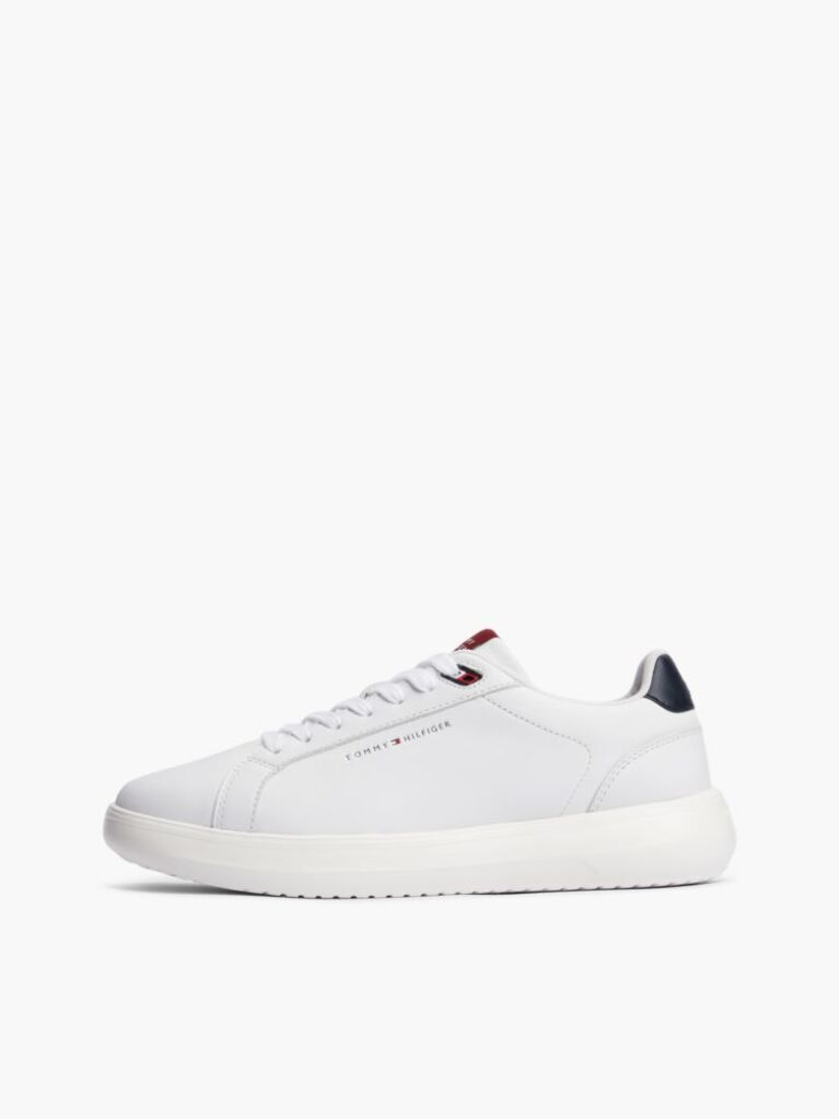 White Chunky Leather Sneakers  Men