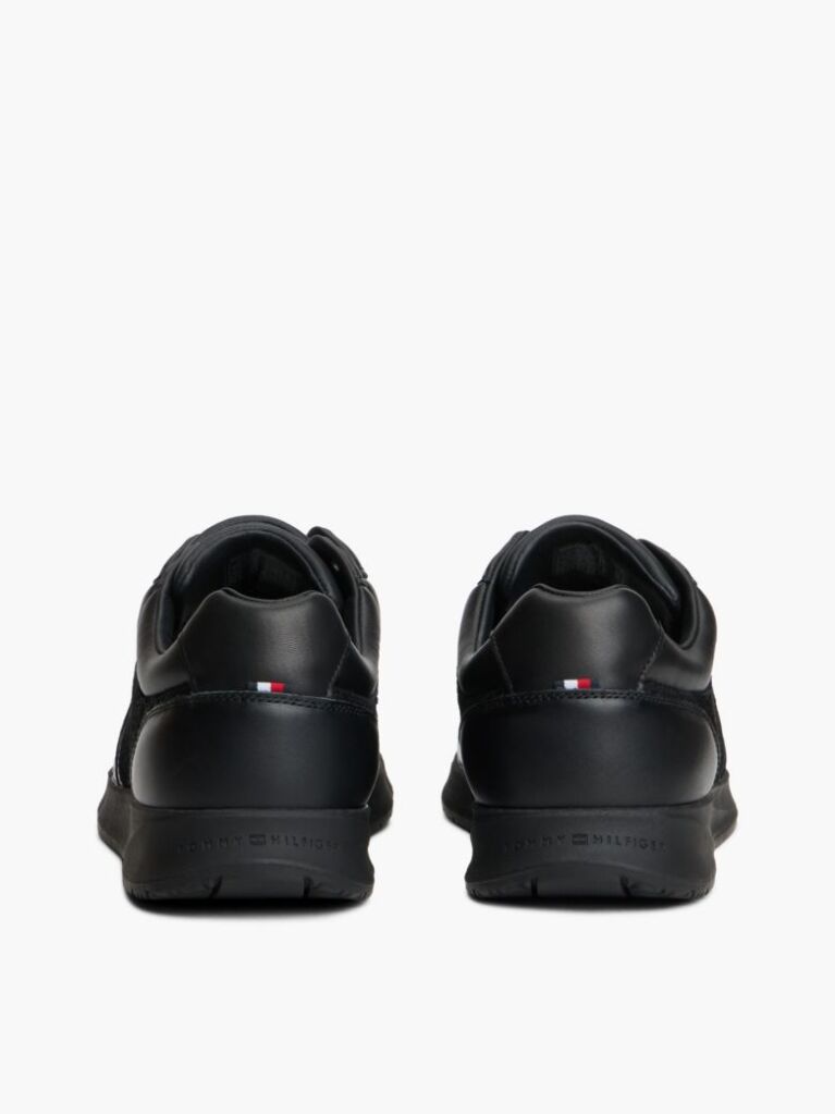 Μαύρο TH Monogram Δερμάτινα Runner Sneakers  Άνδρες