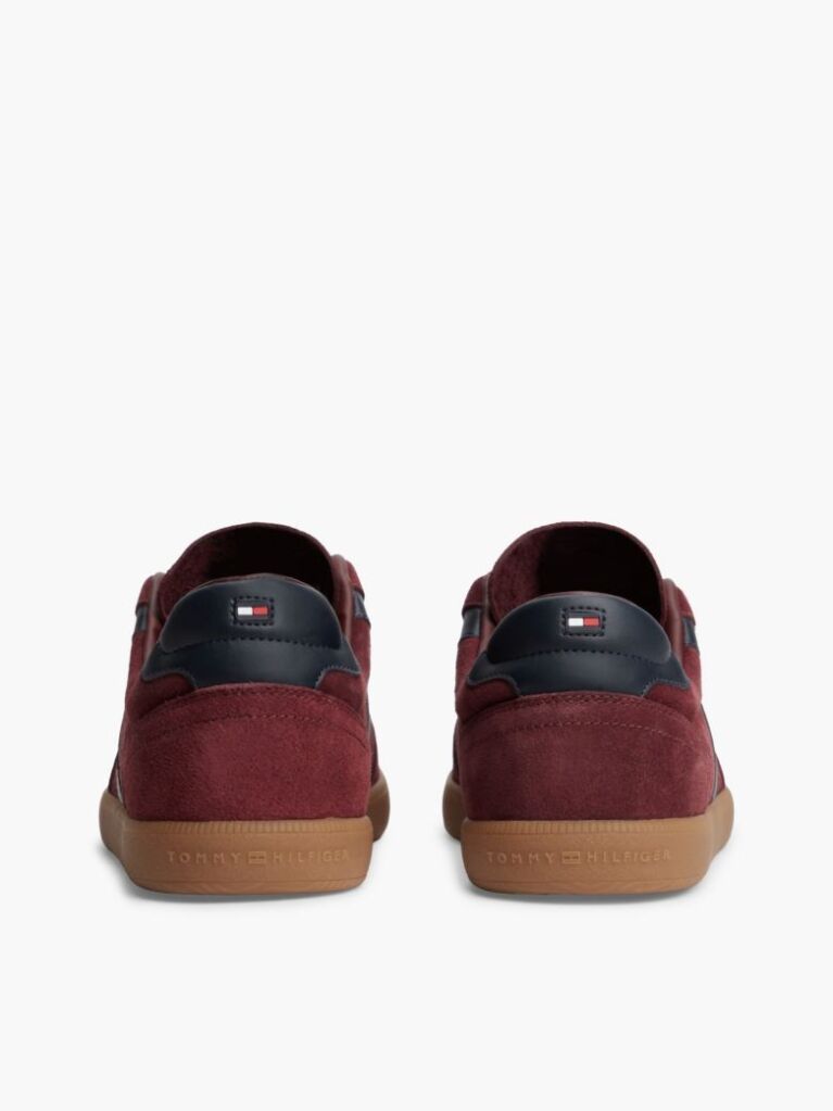 Red Suede Mixed Texture Sneakers  Men