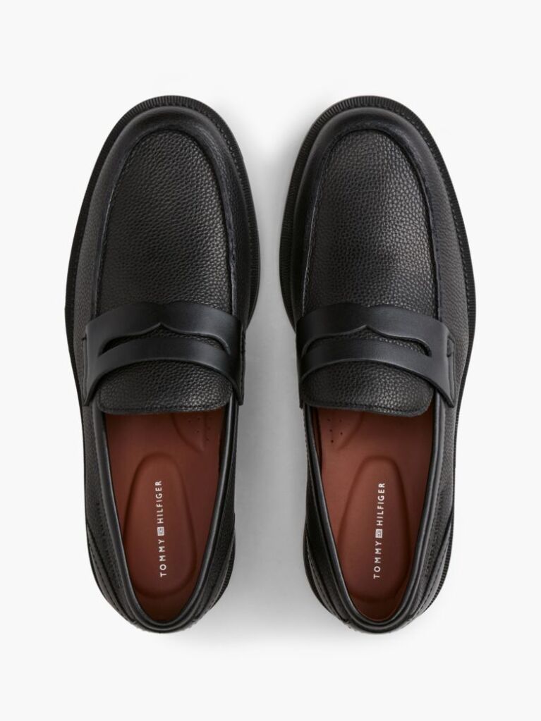 Μαύρο Δερμάτινα Loafers Με Ανάγλυφο Φινίρισμα  Άνδρες