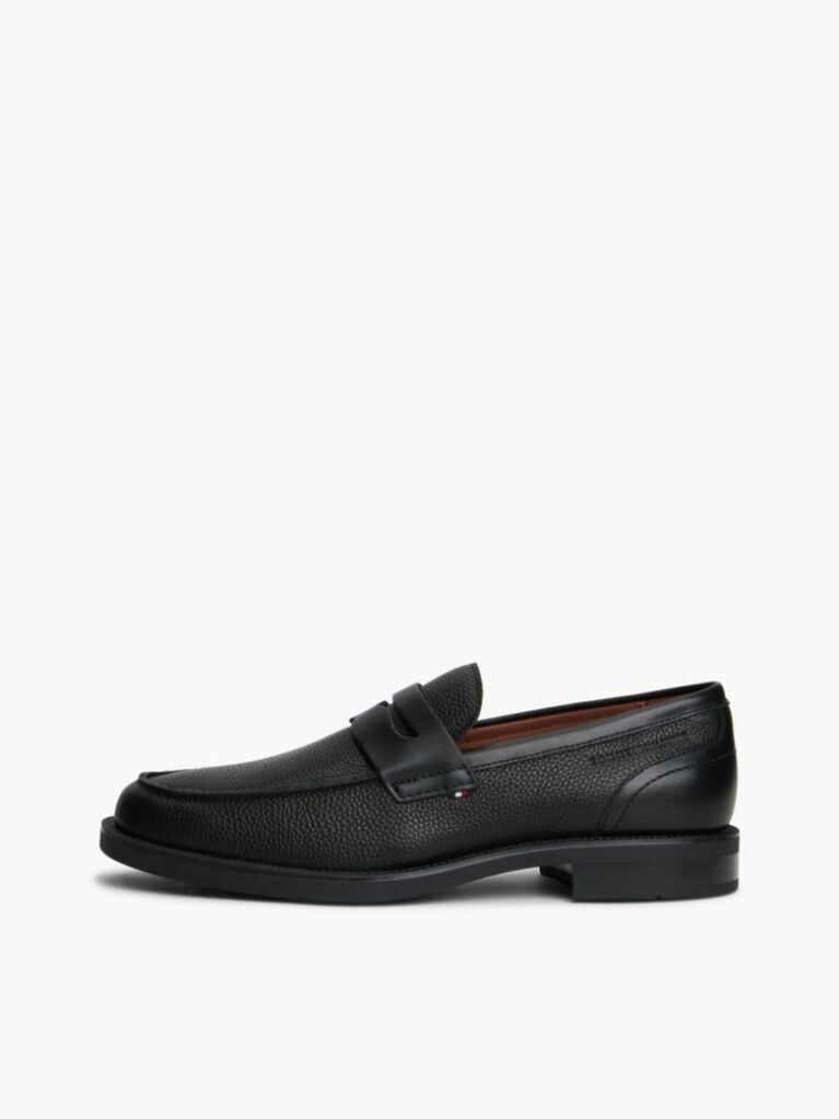 Μαύρο Δερμάτινα Loafers Με Ανάγλυφο Φινίρισμα  Άνδρες