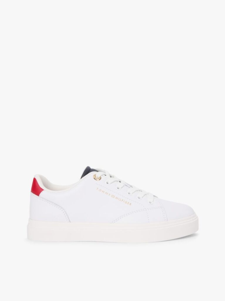 Multi Leather Metallic Logo Cupsole Trainers  Women