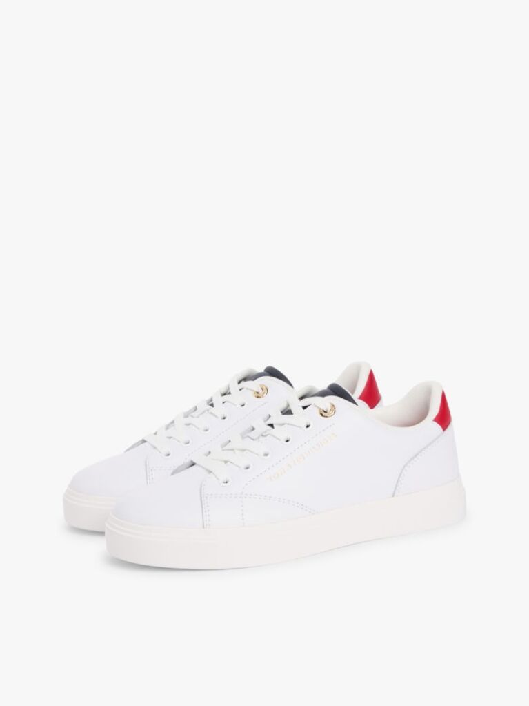 Multi Leather Metallic Logo Cupsole Trainers  Women