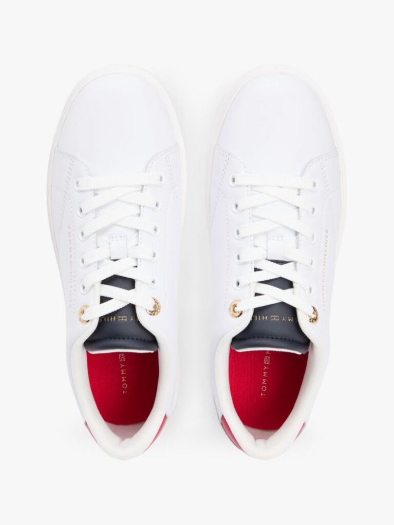 Multi Leather Metallic Logo Cupsole Trainers  Women