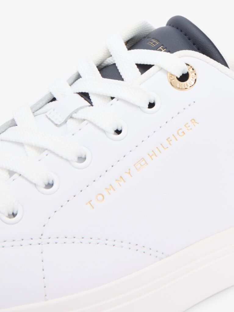 Multi Leather Metallic Logo Cupsole Trainers  Women