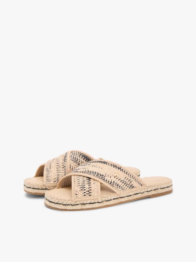 Beige Raffia TH Monogram Espadrille Mules  Women