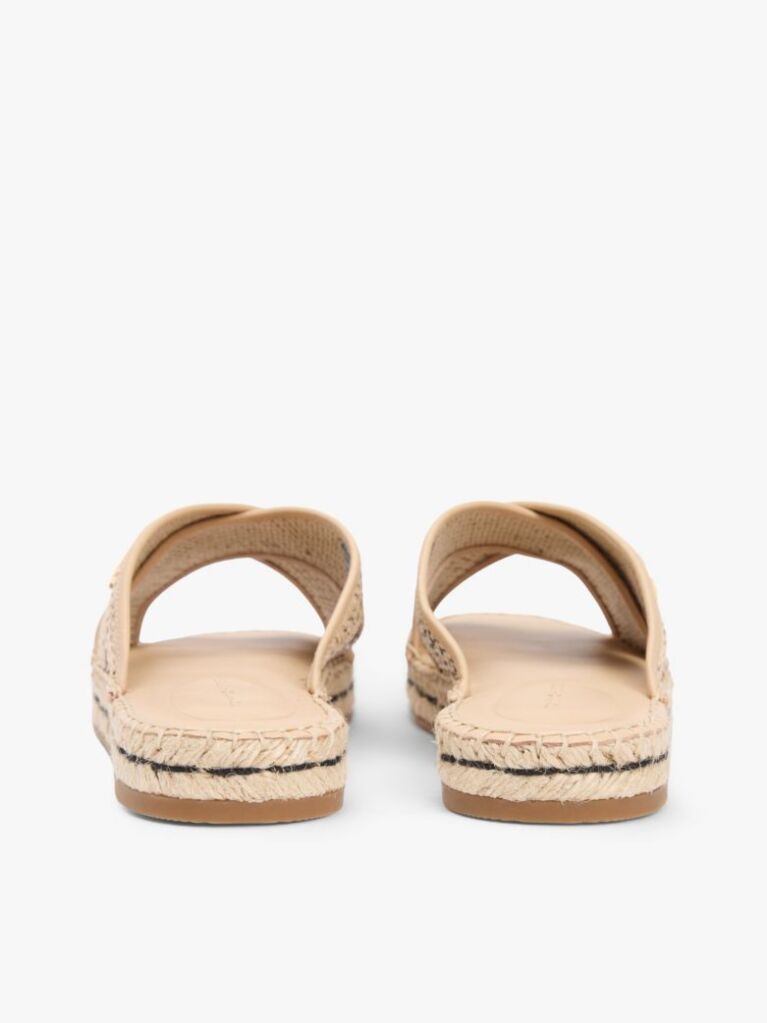 Beige Raffia TH Monogram Espadrille Mules  Women