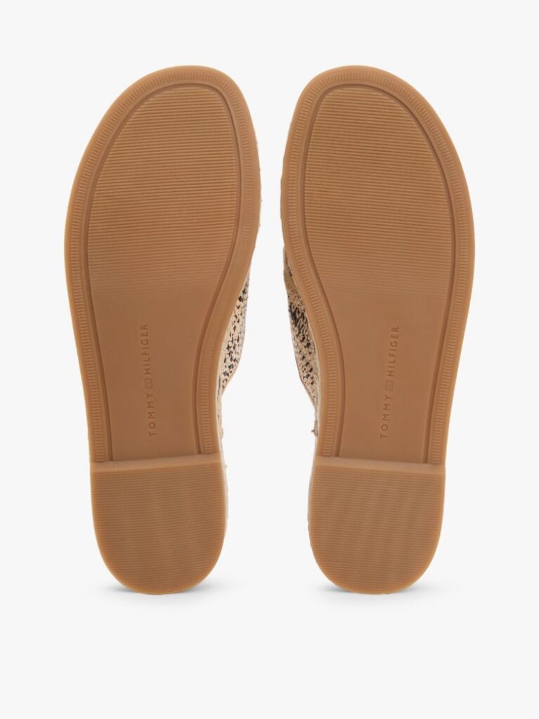 Beige Raffia TH Monogram Espadrille Mules  Women
