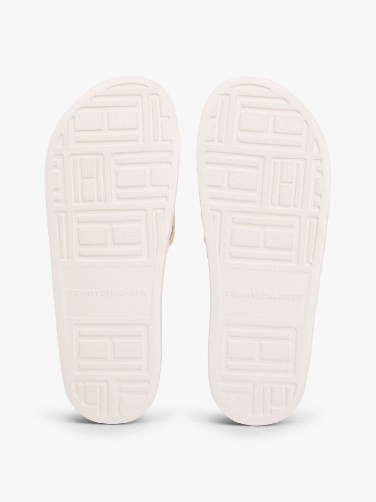 Beige Braided Pool Slides  Women