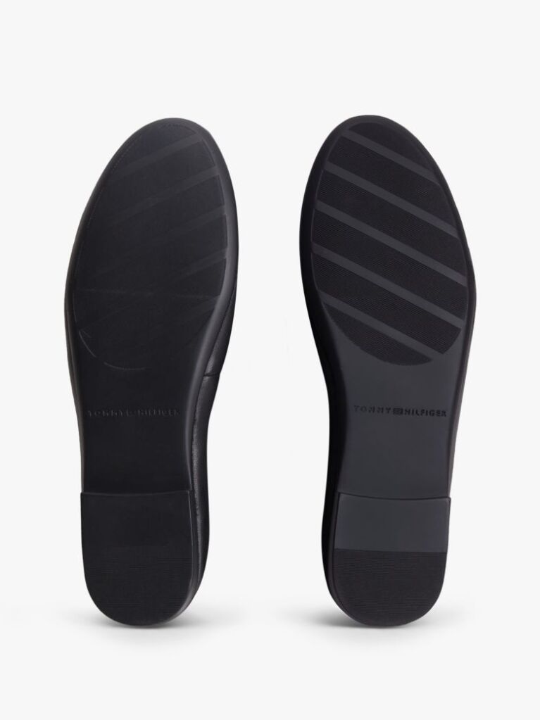 Black TH Monogram Plaque Leather Ballerinas  Women