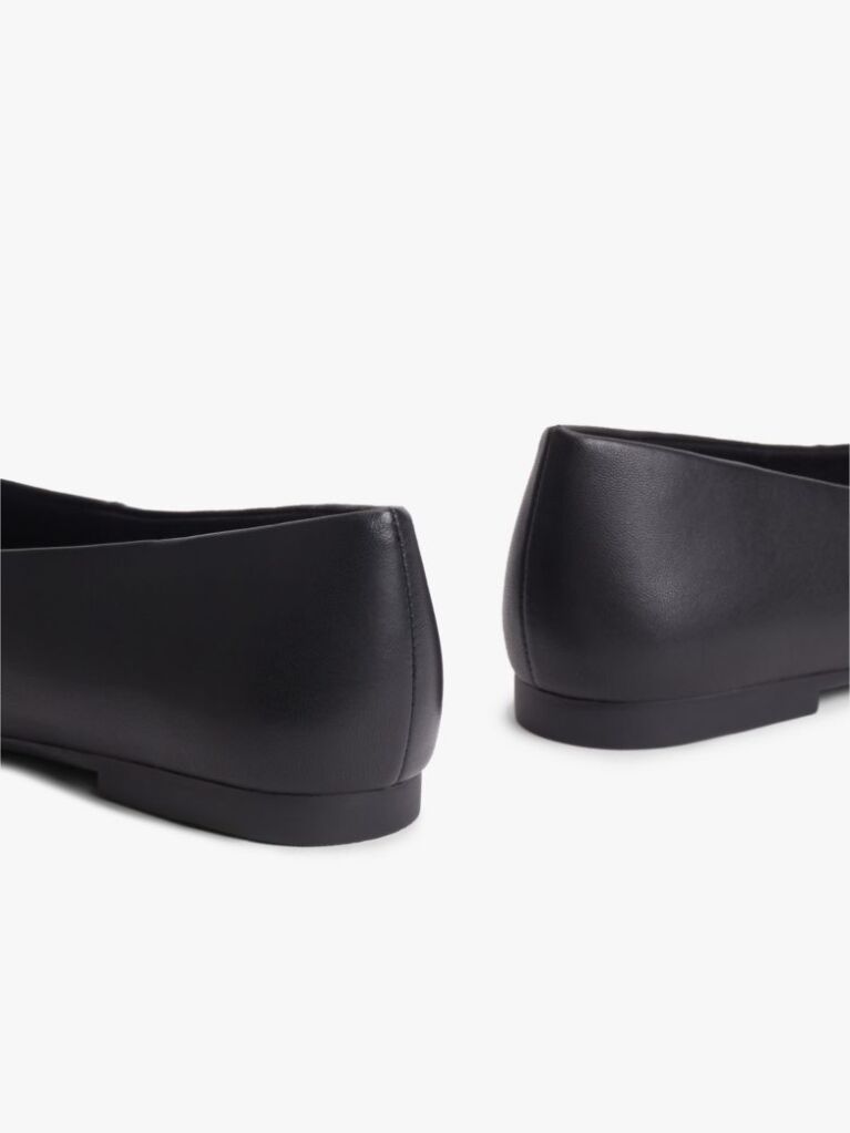 Black TH Monogram Plaque Leather Ballerinas  Women