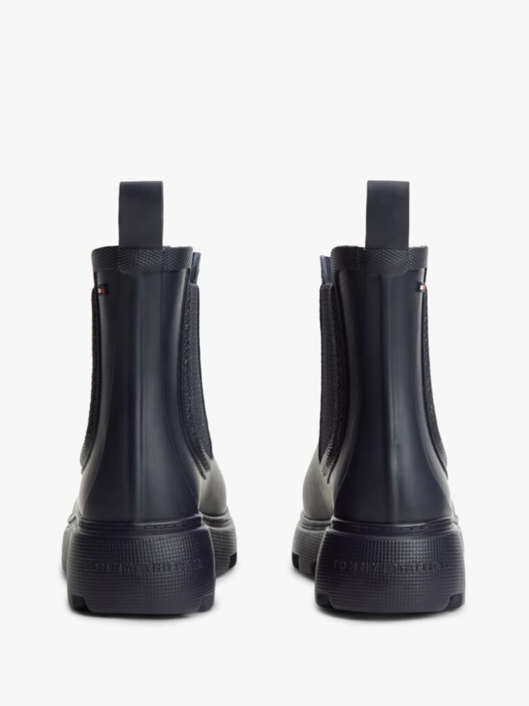 Blue Rubberised Flag Cleat Rain Boots  Women