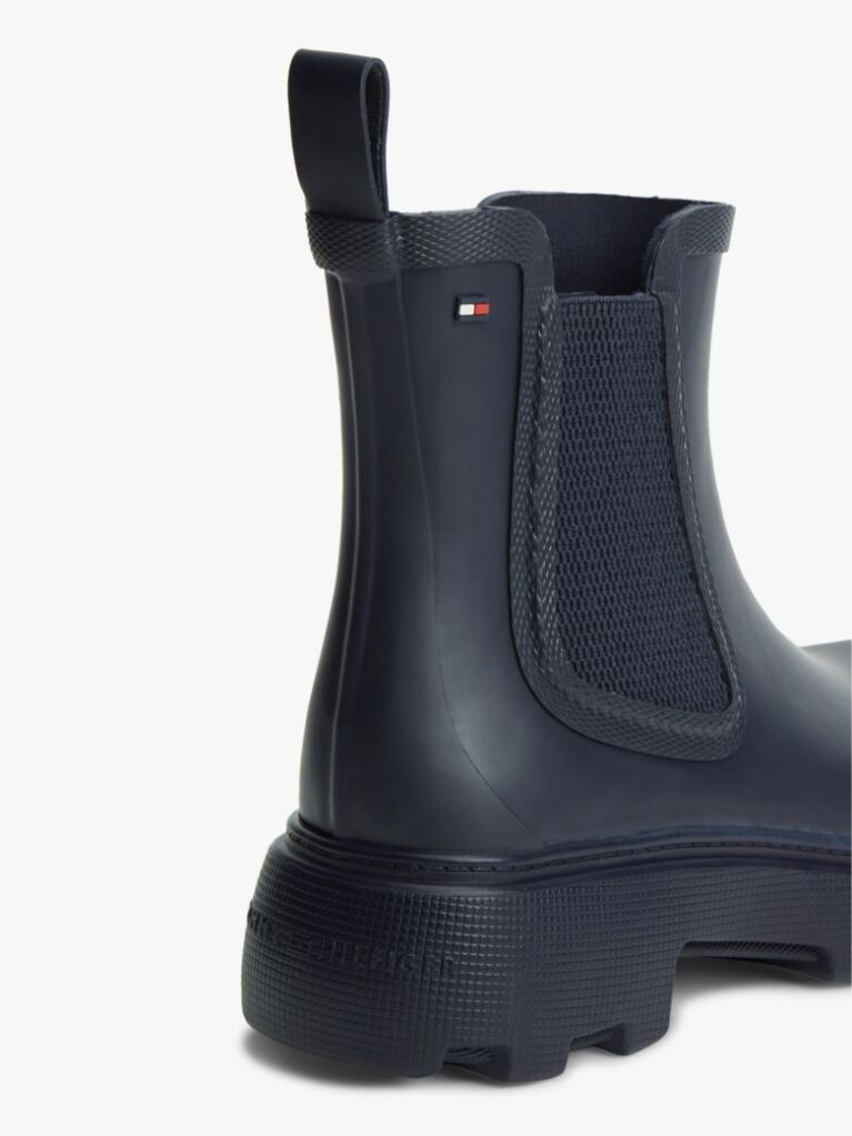 Blue Rubberised Flag Cleat Rain Boots  Women