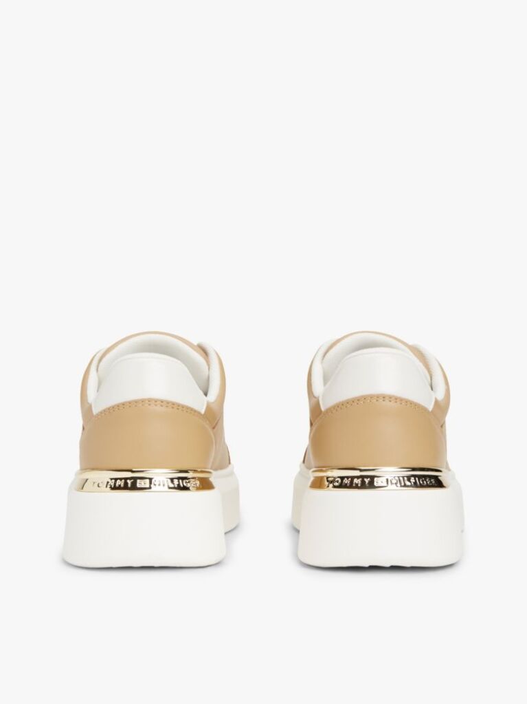 Μπεζ Δερμάτινα Sneakers Με Μονόγραμμα TH  Γυναίκες