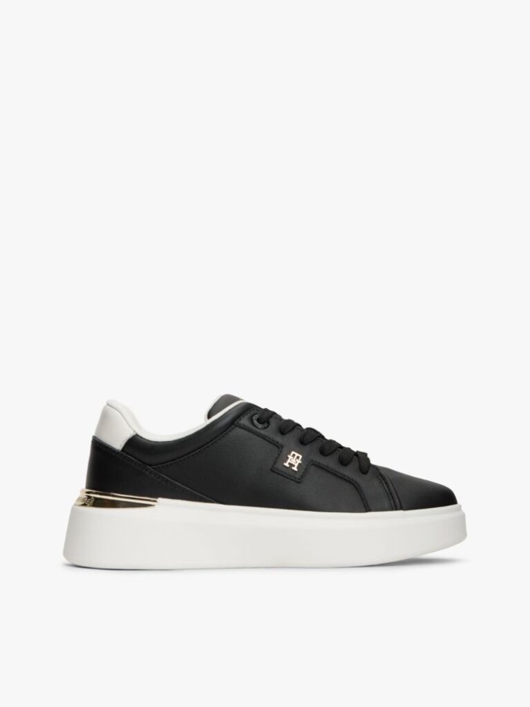 Μαύρο Δερμάτινα Sneakers Με Μονόγραμμα TH  Γυναίκες