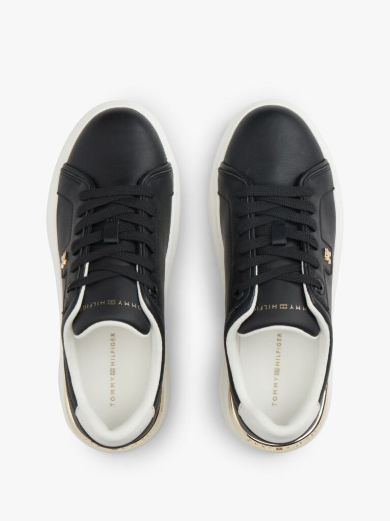 Μαύρο Δερμάτινα Sneakers Με Μονόγραμμα TH  Γυναίκες