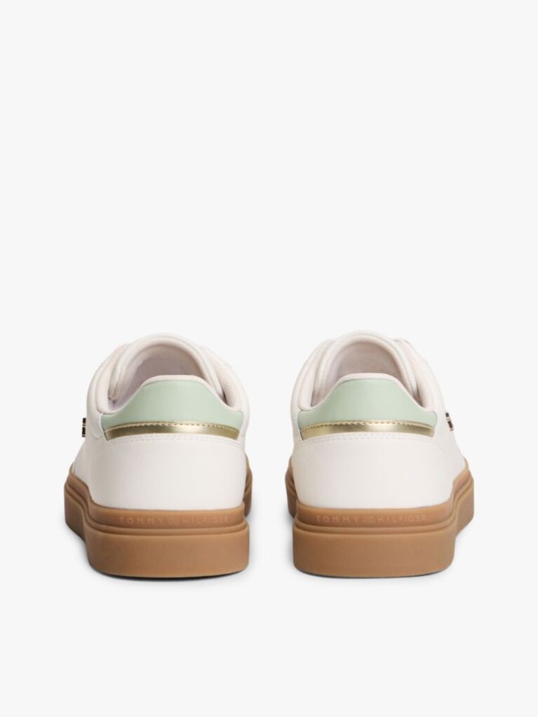Beige TH Monogram Leather Trainers  Women