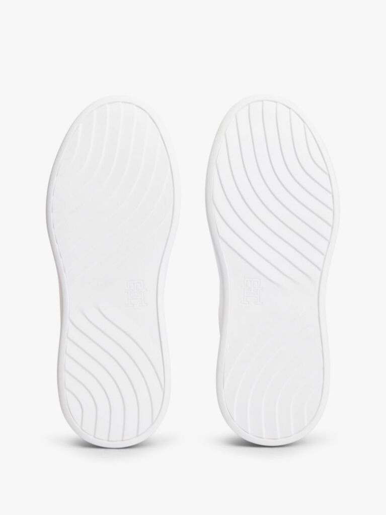 White Snake Print Heel Leather Platform Trainers  Women
