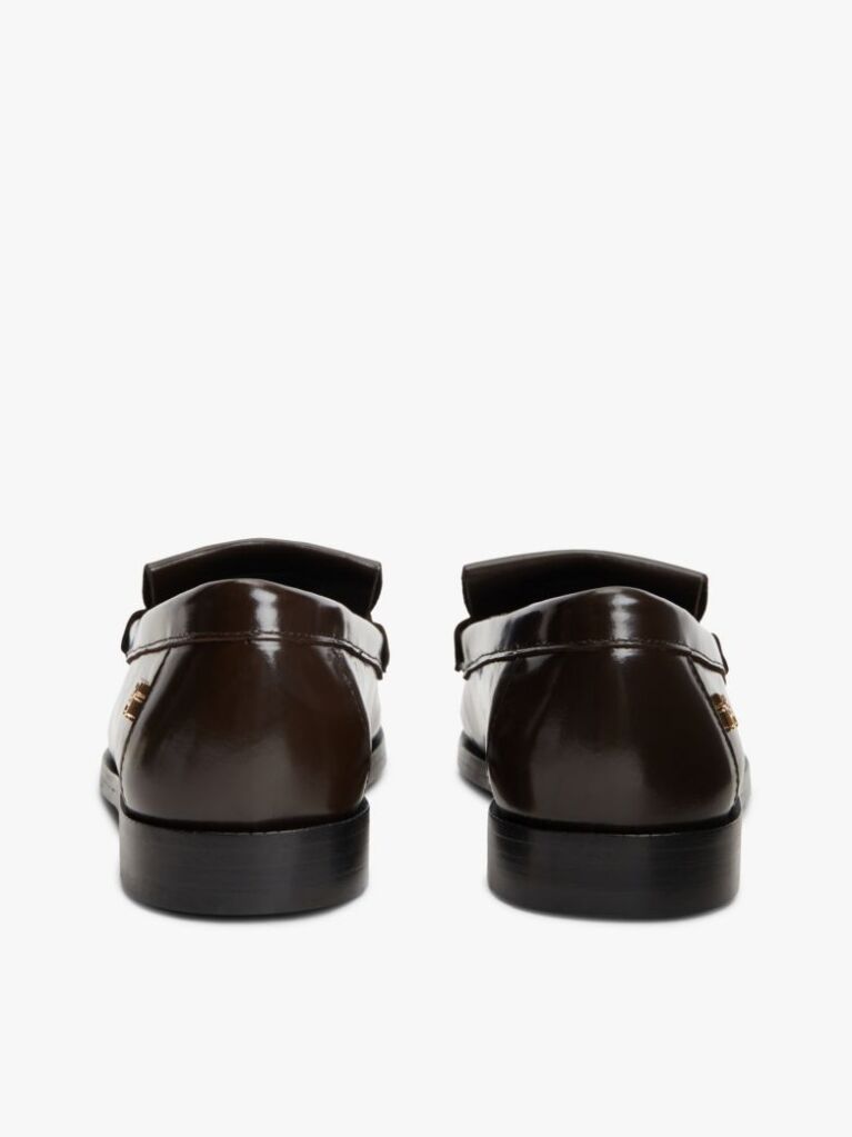 Brown TH Monogram Leather Tassel Loafers  Women