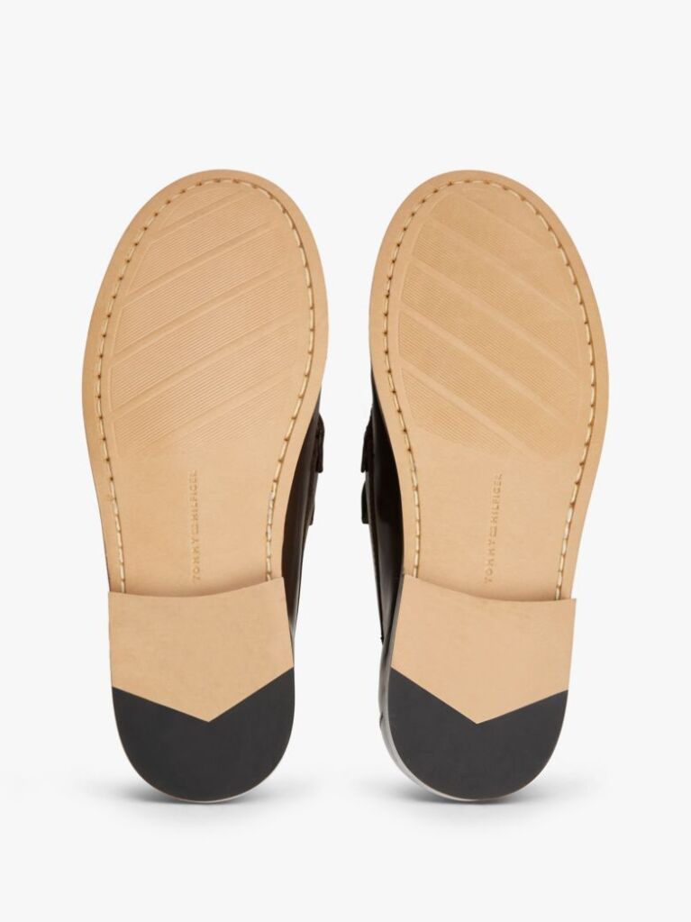 Brown TH Monogram Leather Tassel Loafers  Women