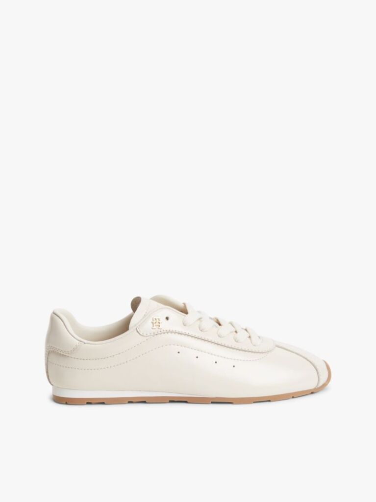 Μπεζ Δερμάτινα Sneakers Με Μονόγραμμα TH  Γυναίκες