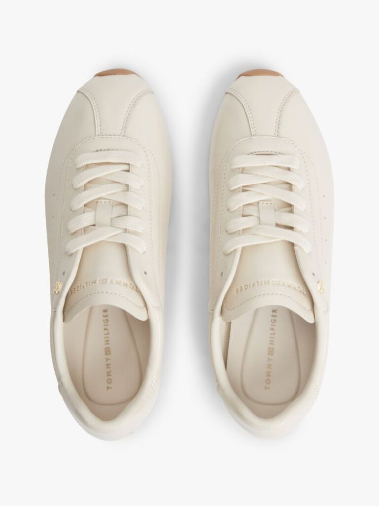 Μπεζ Δερμάτινα Sneakers Με Μονόγραμμα TH  Γυναίκες