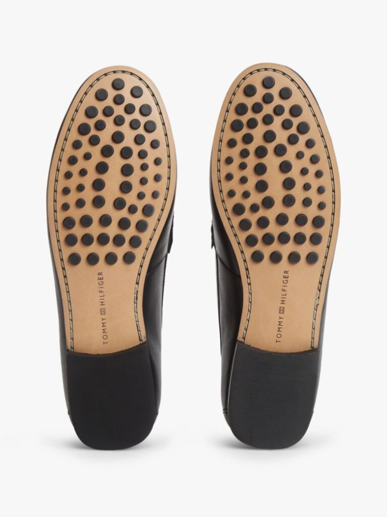 Black TH Monogram Leather Penny Loafers  Women