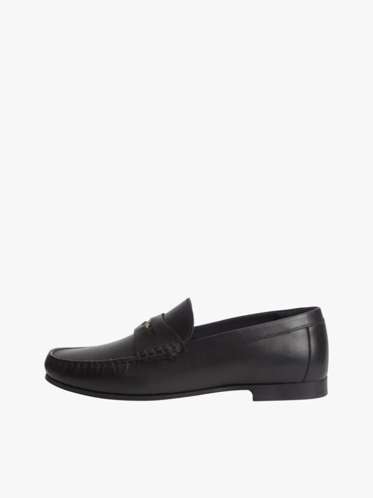 Black TH Monogram Leather Penny Loafers  Women