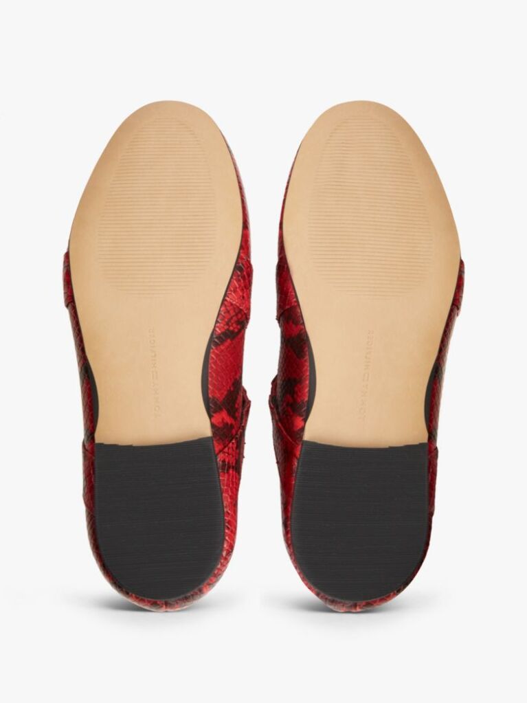 Multi Crossover Strap Snake Print Leather Mary Janes  Women